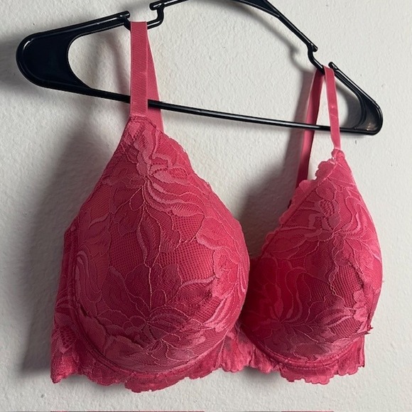 New 38DD Plus Lingerie Coral Floral Lace Underwire Embroidery - Picture 1 of 10